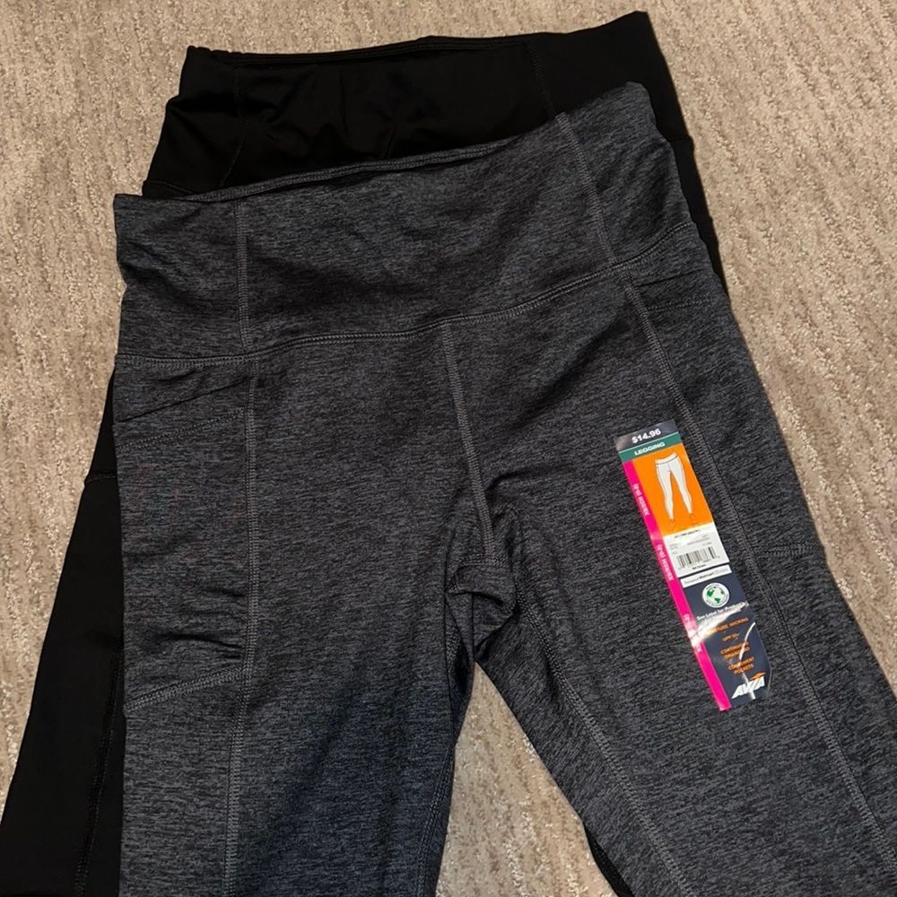 Avia Care Leggings Sz XS Grey and Black Womens leggings